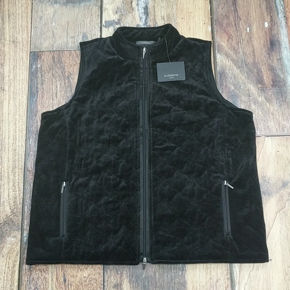 Liz Claiborne Jackets & Blazers - Quilted Black Velour Vest Size 3x by Liz Claiborne